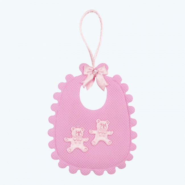 Baby Bib Tote Bag with Bear Pink- Pack of 6