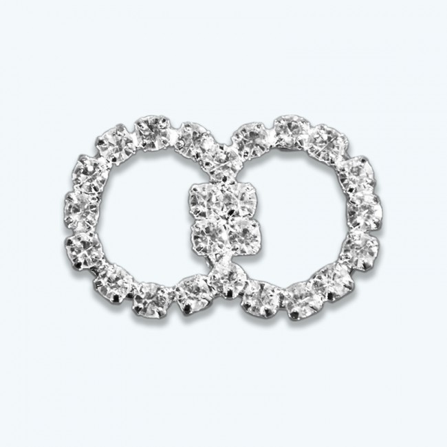 Double Circle Rhinestone Buckle-Pack of 12