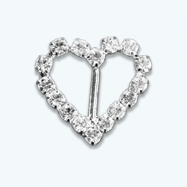Heart Rhinestone Buckle-Pack of 12