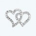 Double Heart Rhinestone Buckle-Pack of 12