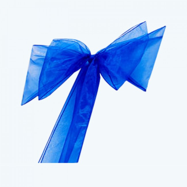  Organza Chair Sash Royal Blue-Pack of 6