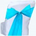  Organza Chair Sash Turquoise-Pack of 6
