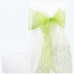  Organza Glitter Chair Sash Apple Green-Pack of 6