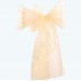 Organza Glitter Chair Sash Gold-Pack of 6