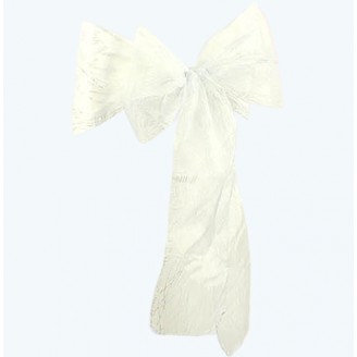 Organza Glitter Chair Sash Ivory-Pack of 6