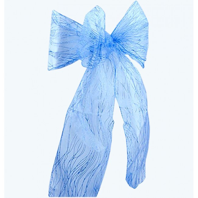 Organza Glitter Chair Sash Royal Blue-Pack of 6 Organza Glitter Chair Sash Royal Blue-Pack of 6