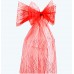  Organza Glitter Chair Sash Red-Pack of 6