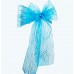  Organza Glitter Chair Sash Turquoise-Pack of 6
