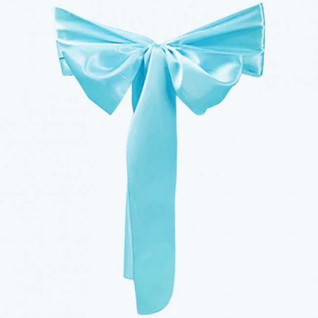 Satin Chair Sash Aqua-Pack of 6
