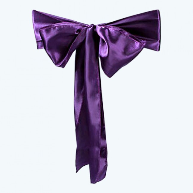 Satin Chair Sash Purple-Pack of 6 Satin Chair Sash Purple-Pack of 6