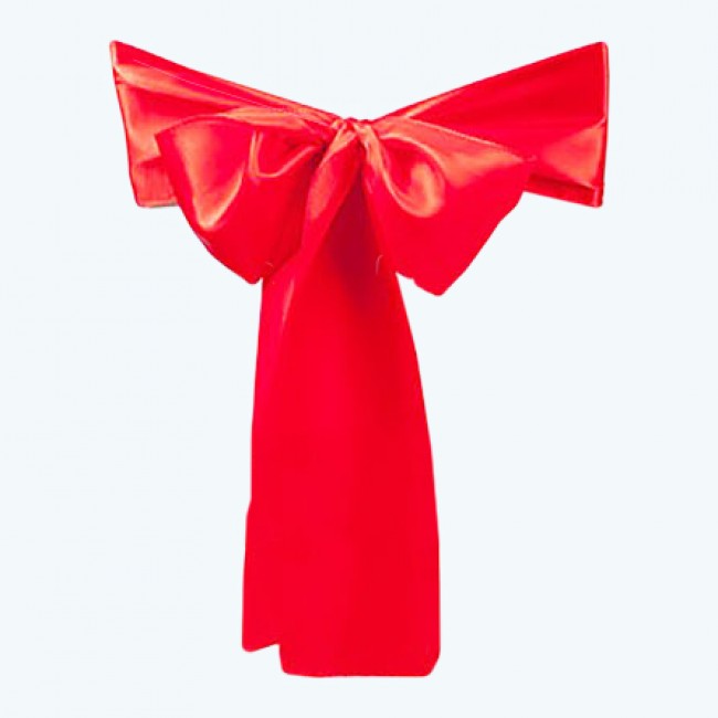 Satin Chair Sash Red-Pack of 6