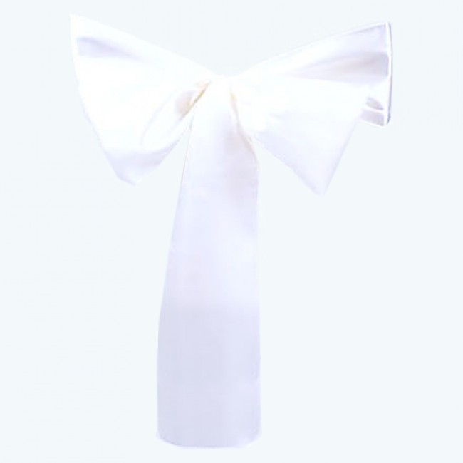 Satin Chair Sash White-pack of 6