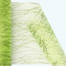 Glitter Striped Organza Roll | 6" x 25y | Apple