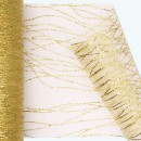 Glitter Striped Organza Roll | 6" x 25y | Gold