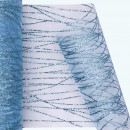 Glitter Striped Organza Roll | 6" x 25y | Light Blue