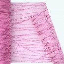 Glitter Striped Organza Roll | 6" x 25y | Pink