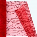 Glitter Striped Organza Roll | 6" x 25y | Red