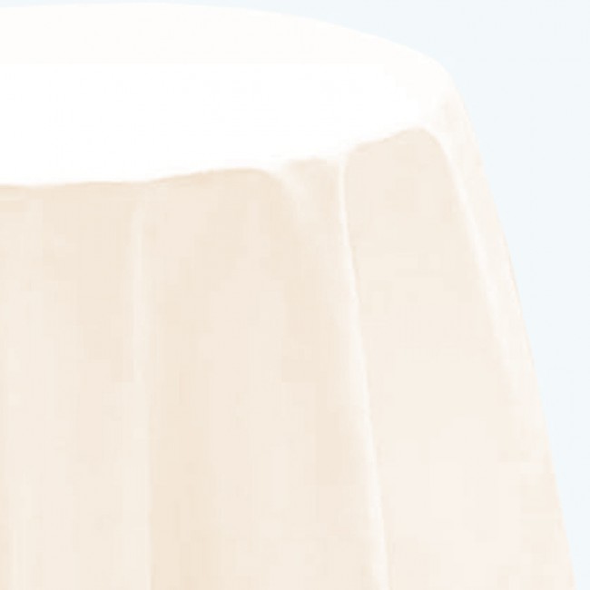 Polyester Round Table Cloth Ivory-Pack of 1