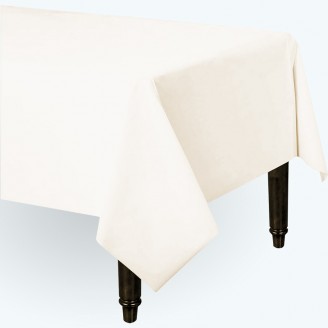 Polyester Rectangle Table Cloth Ivory-Pack of 3
