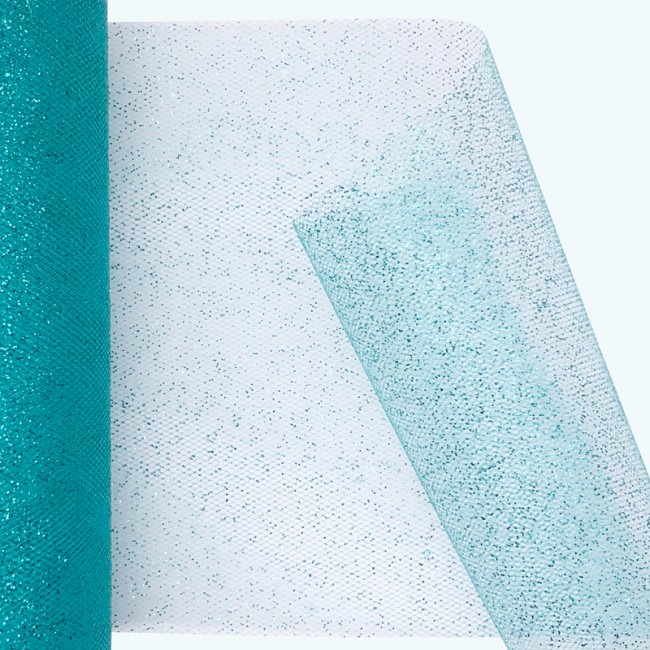 Glitter Tulle Roll | 6" x 25y | Aqua