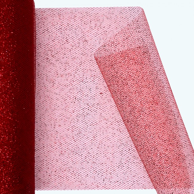 Glitter Tulle Roll | 6" x 25y | Burgundy