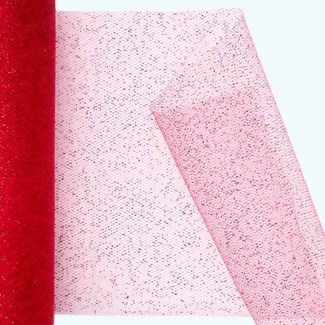 Glitter Tulle Roll | 6" x 25y | Coral
