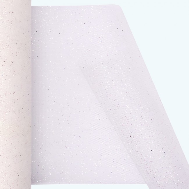 Glitter Tulle Roll | 6" x 25y | Ivory