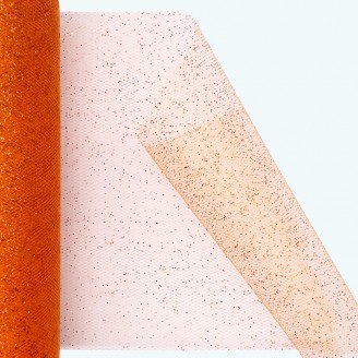 Glitter Tulle Roll | 6" x 25y | Orange