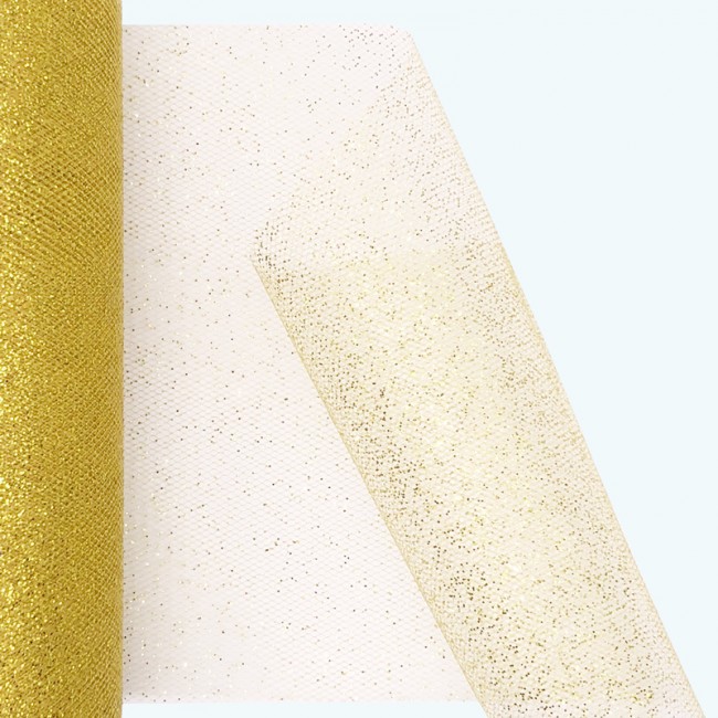 Glitter Tulle Roll | 6" x 25y | Yellow